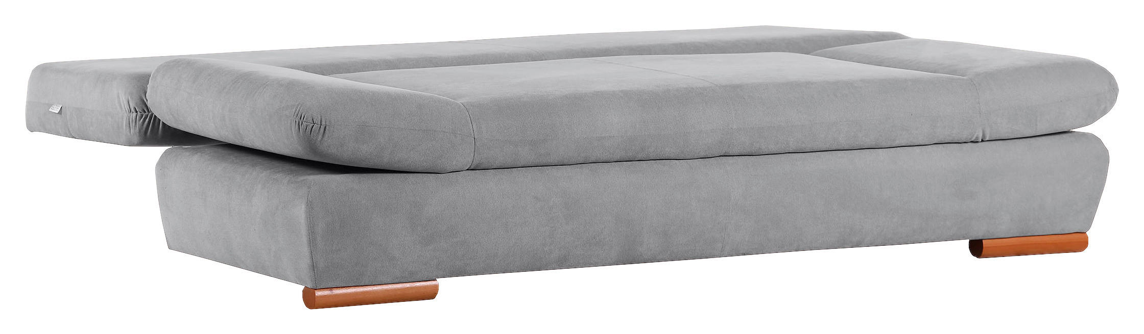 SCHLAFSOFA in Flachgewebe Grau  - Buchefarben/Grau, Design, Holz/Textil (200/75/92cm) - Livetastic