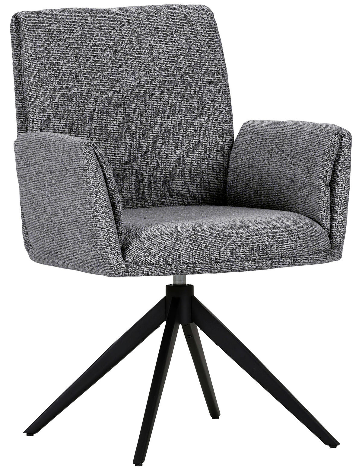 STOL MED ARMSTÖD järn flatväv  - svart/antracit, Modern, metall/textil (65/90/60cm) - Novel