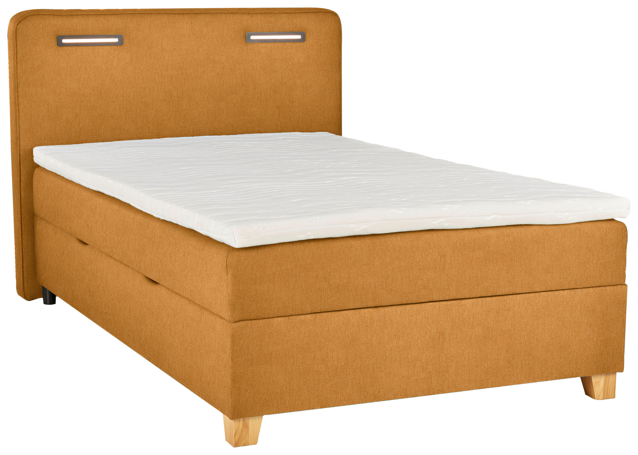 BOXBETT 120/200 cm  in Currygelb  - Currygelb, KONVENTIONELL, Holz/Textil (120/200cm) - Moderano