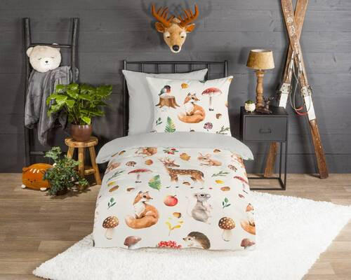 JUGENDBETTWÄSCHE Autumn Biber 135/200 cm  - Multicolor, Natur, Textil (135/200cm)