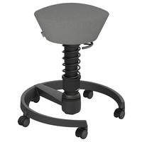 BÜROHOCKER   Schwarz, Hellgrau  - Hellgrau/Schwarz, Basics, Textil/Metall (55/45,66/55cm) - Aeris