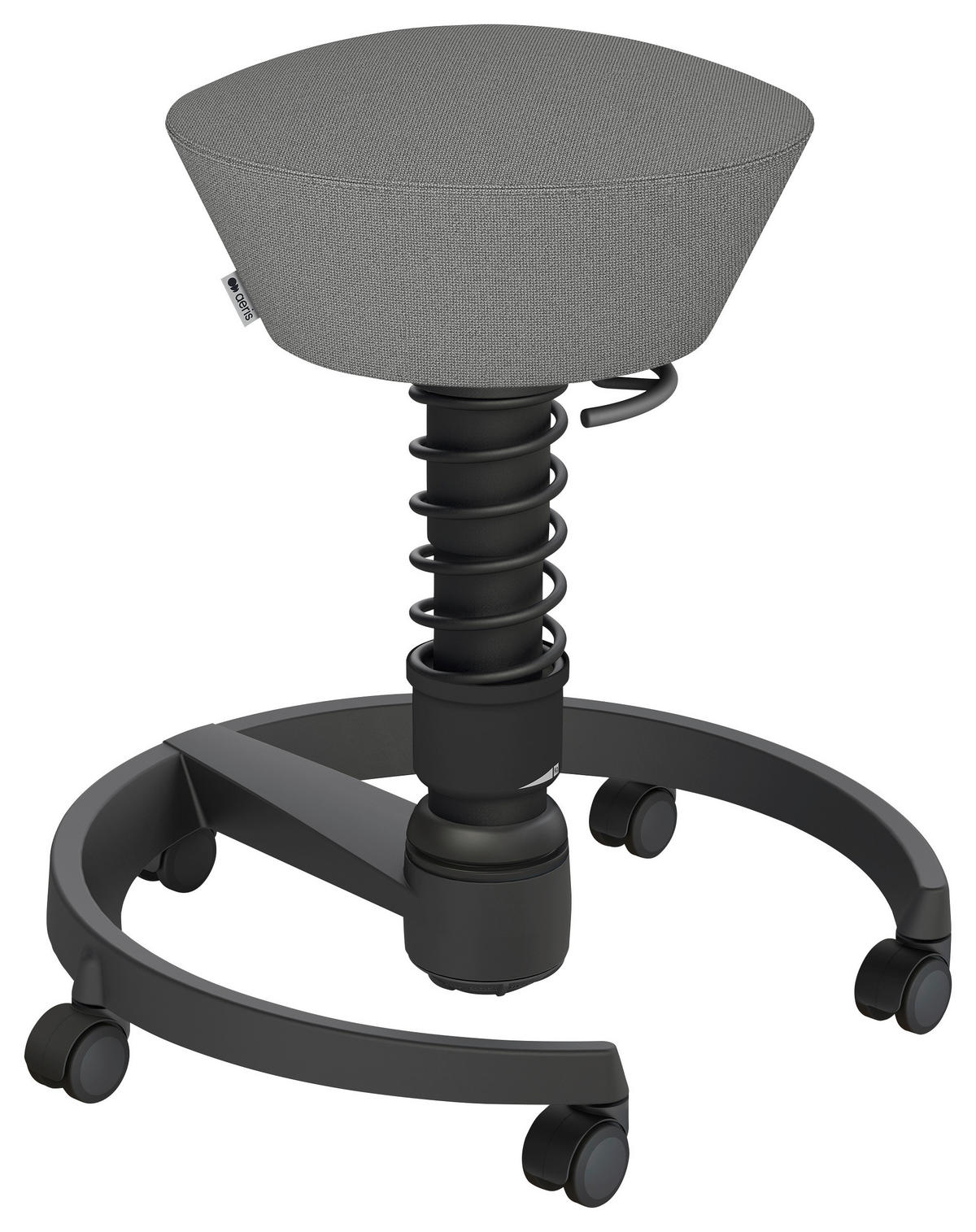 BÜROHOCKER   Schwarz, Hellgrau  - Hellgrau/Schwarz, Basics, Textil/Metall (55/45,66/55cm) - Aeris