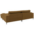 ECKSOFA  in Flachgewebe Goldfarben  253/177 cm  - Goldfarben/Schwarz, Design, Textil/Metall (253/177cm) - Dieter Knoll