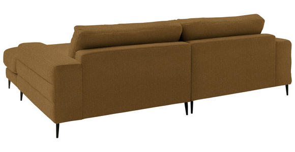 ECKSOFA  in Flachgewebe Goldfarben  253/177 cm  - Goldfarben/Schwarz, Design, Textil/Metall (253/177cm) - Dieter Knoll