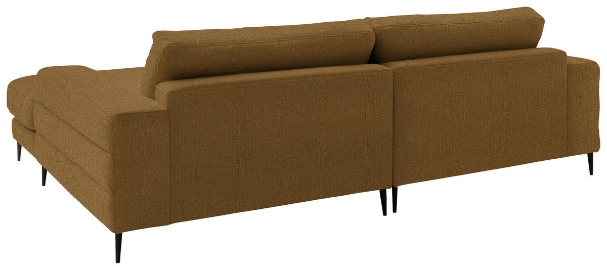 ECKSOFA in Flachgewebe Goldfarben  - Goldfarben/Schwarz, Design, Textil/Metall (253/177cm) - Dieter Knoll