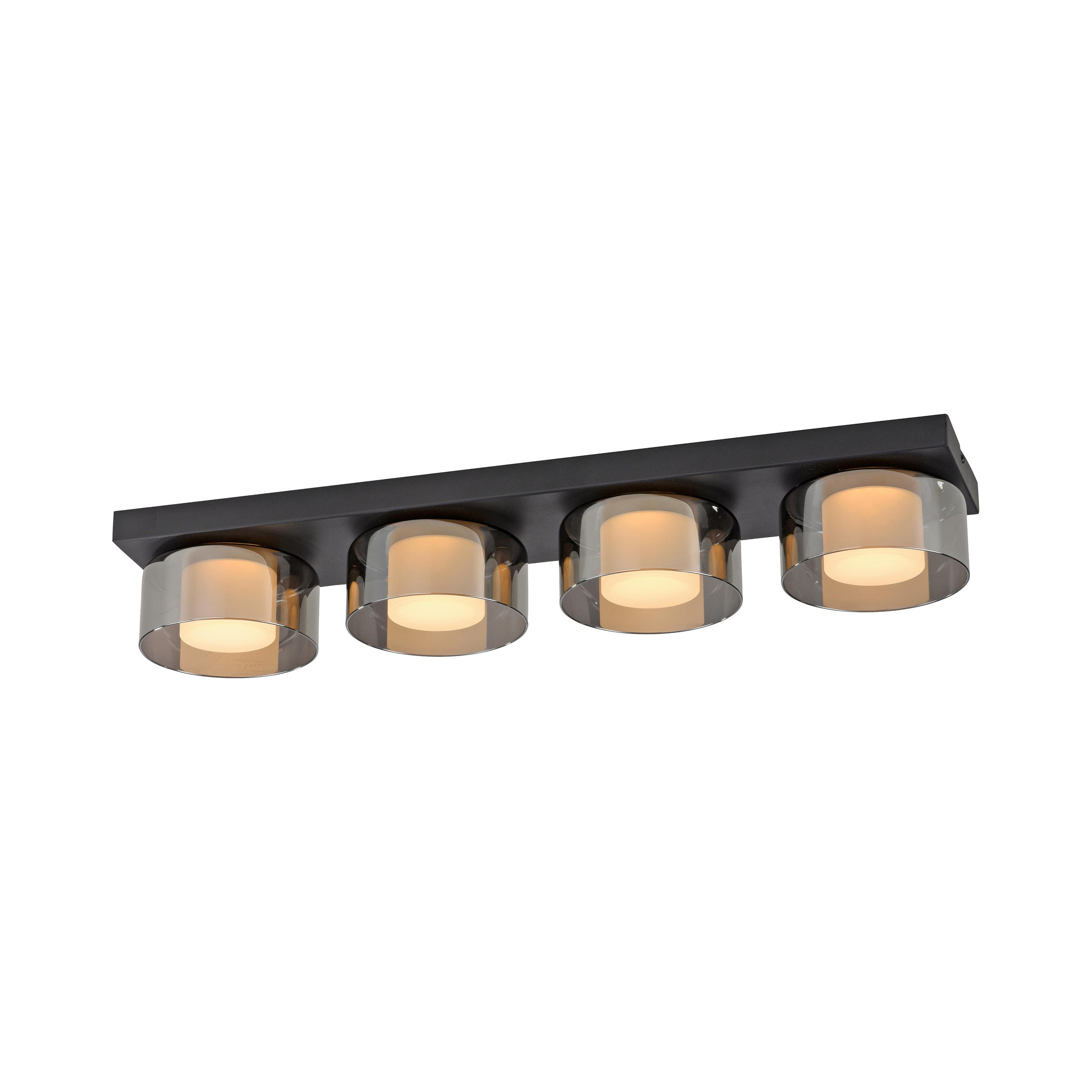 LED-DECKENLEUCHTE 70/15/10 cm  - Schwarz, Design, Glas/Kunststoff (70/15/10cm) - Paul Neuhaus