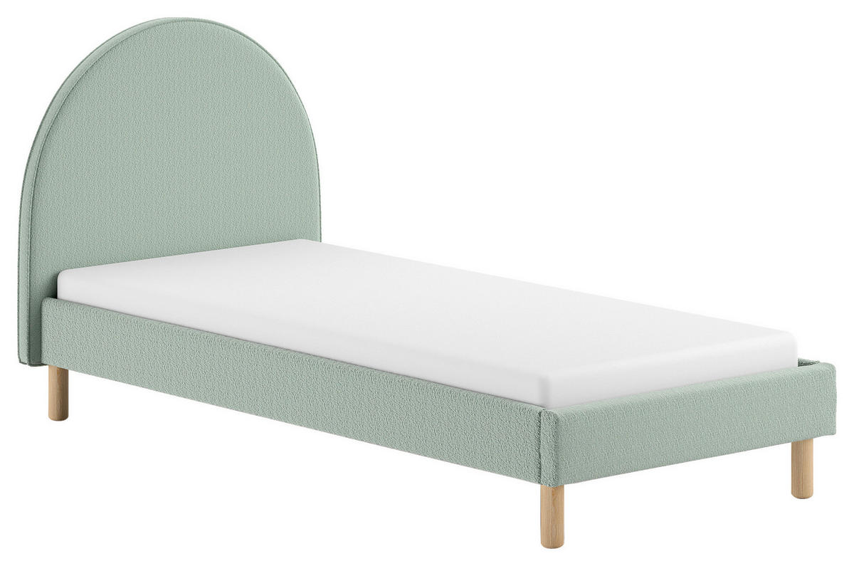 KINDER-/JUNIORBETT - Naturfarben/Grün, ROMANTIK / LANDHAUS, Holz/Textil (90/200cm) - MID.YOU