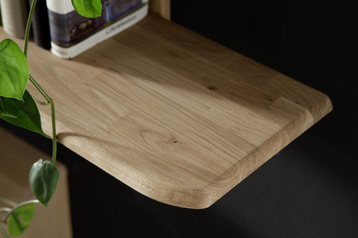 VÄGGHYLLA 75/117/25 cm  - ekfärgad, Design, trä (75/117/25cm) - Livetastic