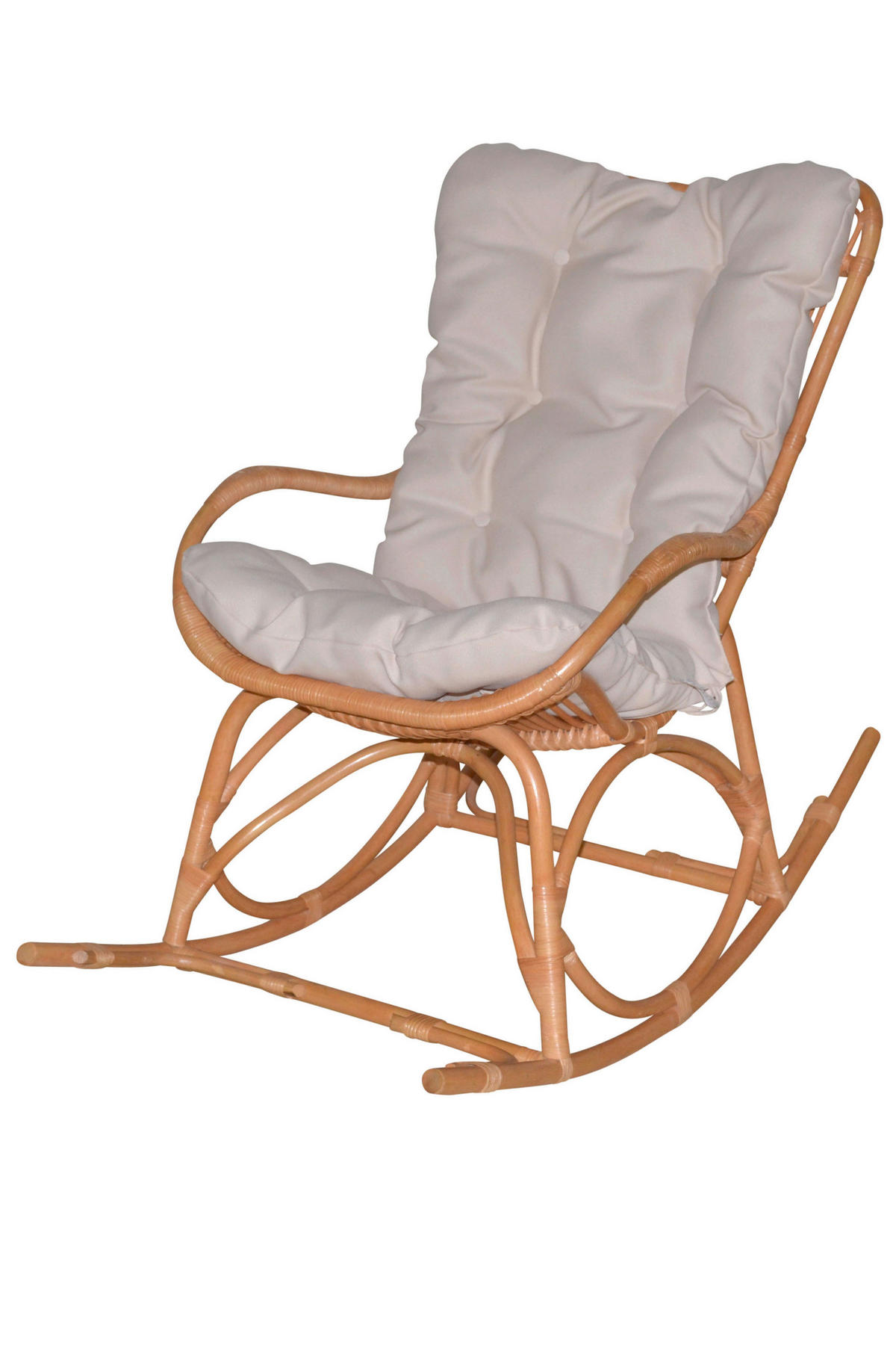 SCHAUKELSTUHL in Honig  - Creme/Honig, Natur, Holz/Textil (65/96/122cm) - MID.YOU