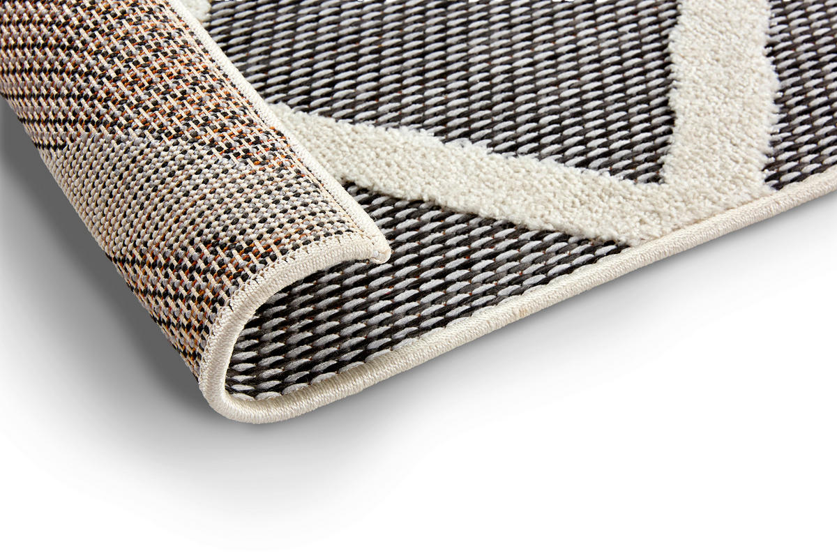 OUTDOORTEPPICH  für Terrasse und Balkon 120/170 cm Serina Grau, Weiß  - Weiß/Grau, Basics, Kunststoff (120/170cm) - Astra
