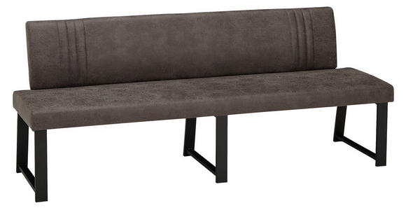 SITZBANK 140/85/60 cm  in Schwarz, Dunkelgrau  - Dunkelgrau/Schwarz, MODERN, Textil/Metall (140/85/60cm) - Venda