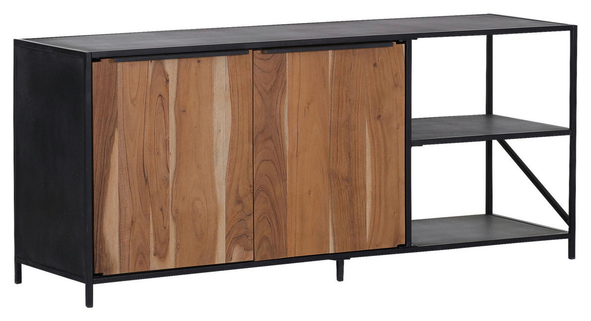 LOWBOARD  in 140/60/42 cm  - Schwarz/Naturfarben, MODERN, Holz/Holzwerkstoff (140/60/42cm) - MID.YOU