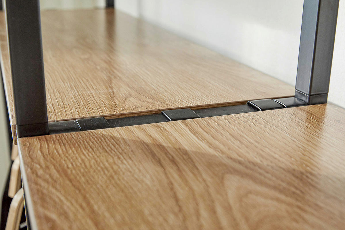 REGAL Naturfarben, Schwarz  - Schwarz/Naturfarben, Design, Holzwerkstoff/Metall (87,50/210/30cm) - Livetastic