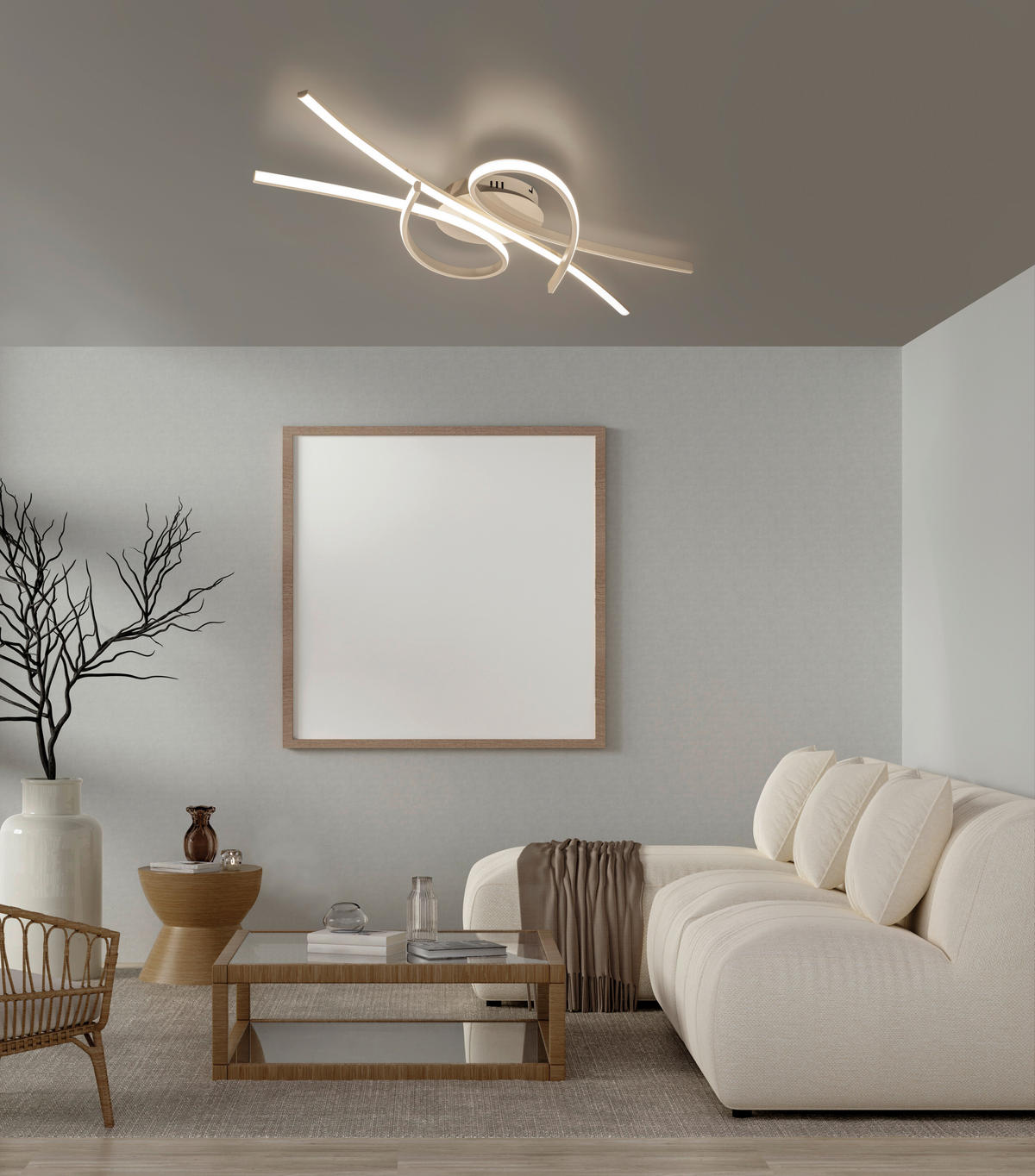 LED-DECKENLEUCHTE 44/100 cm   - Sandfarben, Design, Metall (44/100cm)