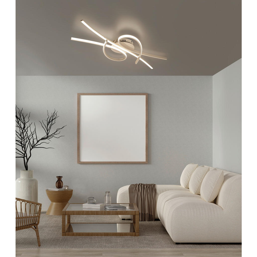 Thumbnail - Fischer & Honsel Led-Deckenleuchte Biba, Sand, Metall, 100 cm, Farbtemperaturwechsler, Lampen & Leuchten, Innenbeleuchtu...