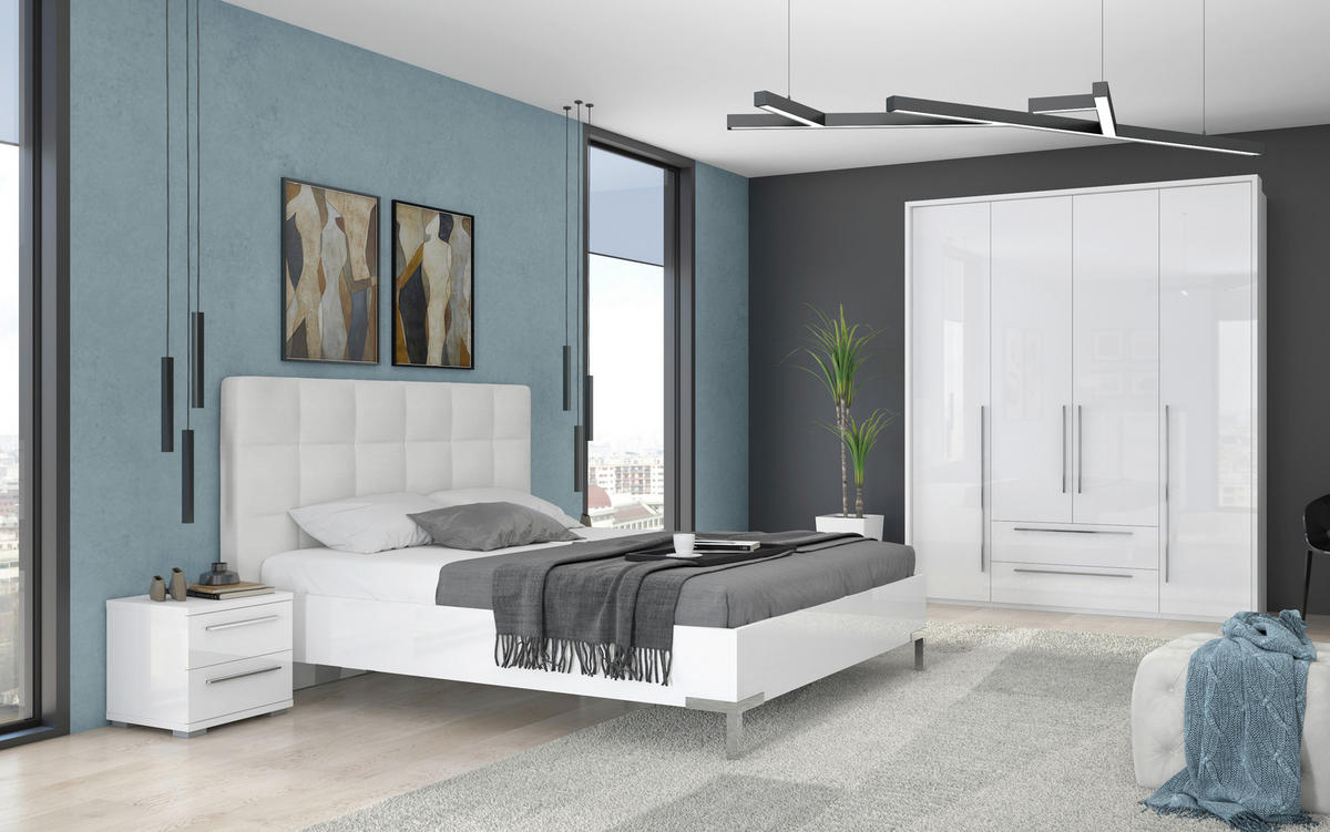 ORMAR SA KLASIČNIM VRATIMA bela, bela visoki sjaj  187/226/60 cm  - bela visoki sjaj/bela, Dizajnerski, pločasti materijal/plastika (187/226/60cm)