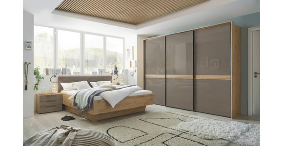 SCHWEBETÜRENSCHRANK in Weiß - Chromfarben/Weiß, Design, Glas/Holzwerkstoff (336/240/68cm) - Moderano