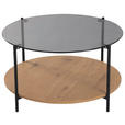 COUCHTISCH in Metall, Glas, Holzwerkstoff 80/80/45 cm  - Eichefarben/Schwarz, Design, Glas/Holzwerkstoff (80/80/45cm) - Carryhome