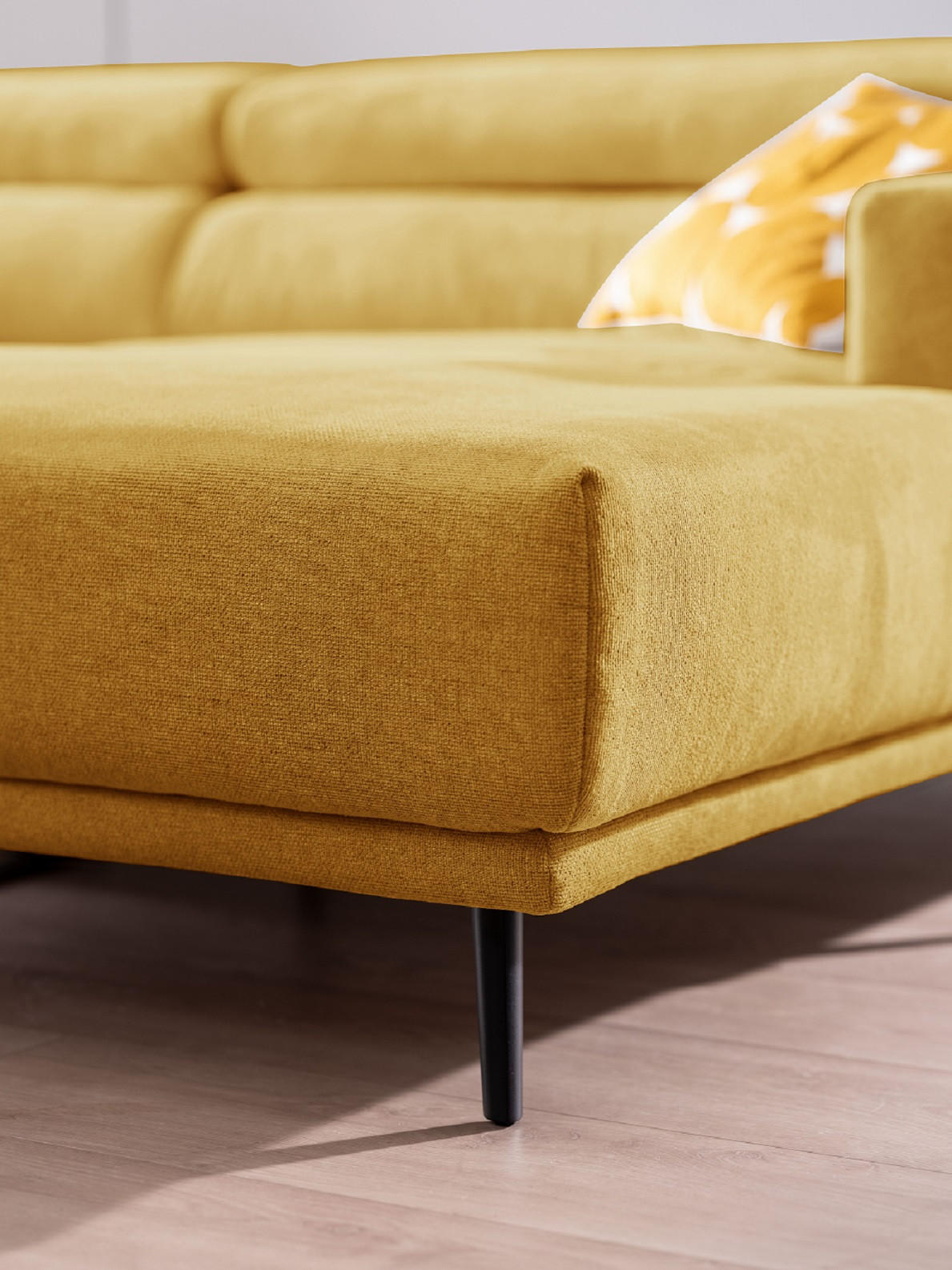 COLȚAR textil galben  - galben/negru, Design, metal/textil (317/193cm) - Xora