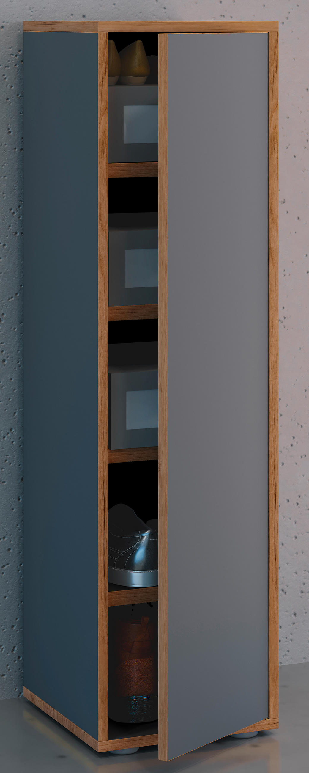 SCHUHSCHRANK Anthrazit, Honigeiche  - Honigeiche/Anthrazit, Design, Holzwerkstoff/Kunststoff (30/110/33cm) - MID.YOU