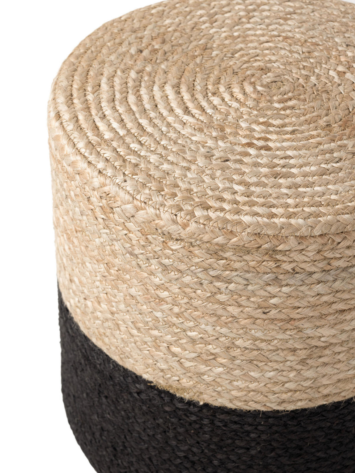POUF Struktur Uni 40/40/40 cm  - Goldfarben/Schwarz, Design, Textil (40/40/40cm)