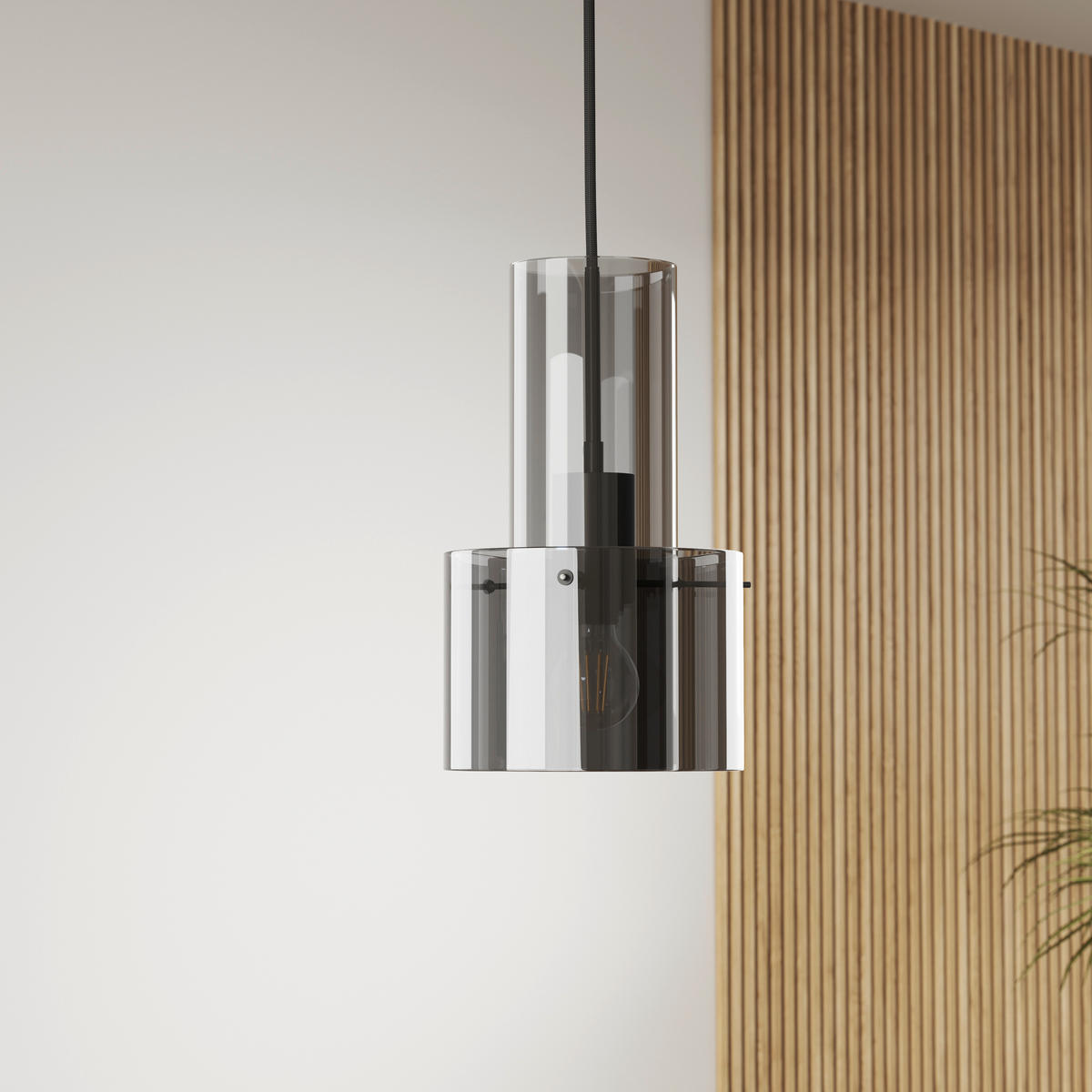 ZÁVESNÉ SVIETIDLO, 18/150 cm  - tmavosivá, Design, kov/sklo (18/150cm) - Dieter Knoll