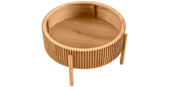 COUCHTISCH Eiche furniert, massiv 75/75/42 cm rund Naturfarben - Eichefarben/Naturfarben, Natur, Holz/Holzwerkstoff (75/75/42cm) - Waldwelt