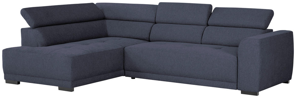 ECKSOFA in Struktur Blau  - Blau/Schwarz, Design, Kunststoff/Textil (205/284cm) - MID.YOU