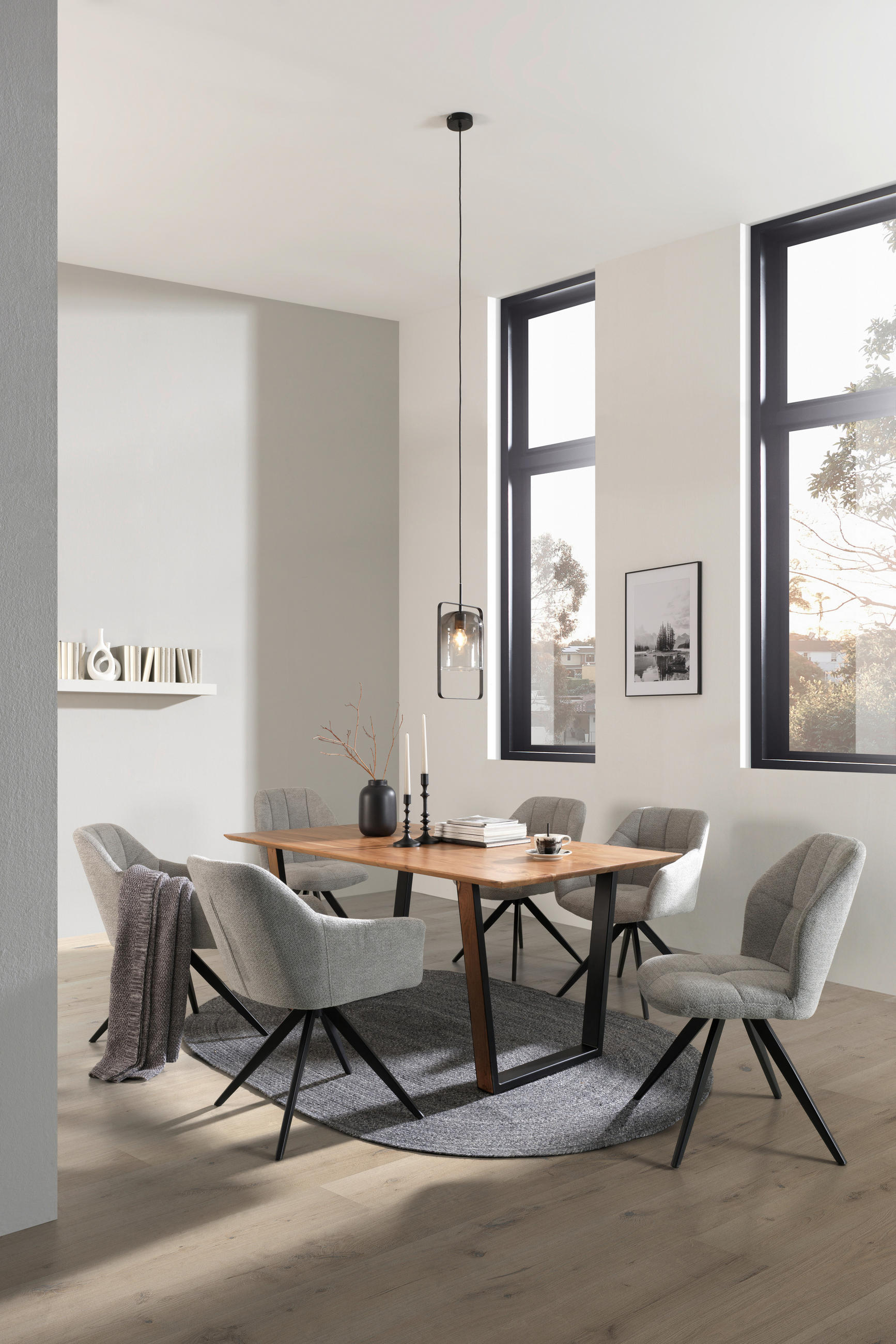 ESSTISCH in Holz, Metall 175/90/76 cm   - Schwarz/Akaziefarben, LIFESTYLE, Holz/Metall (175/90/76cm) - Landscape