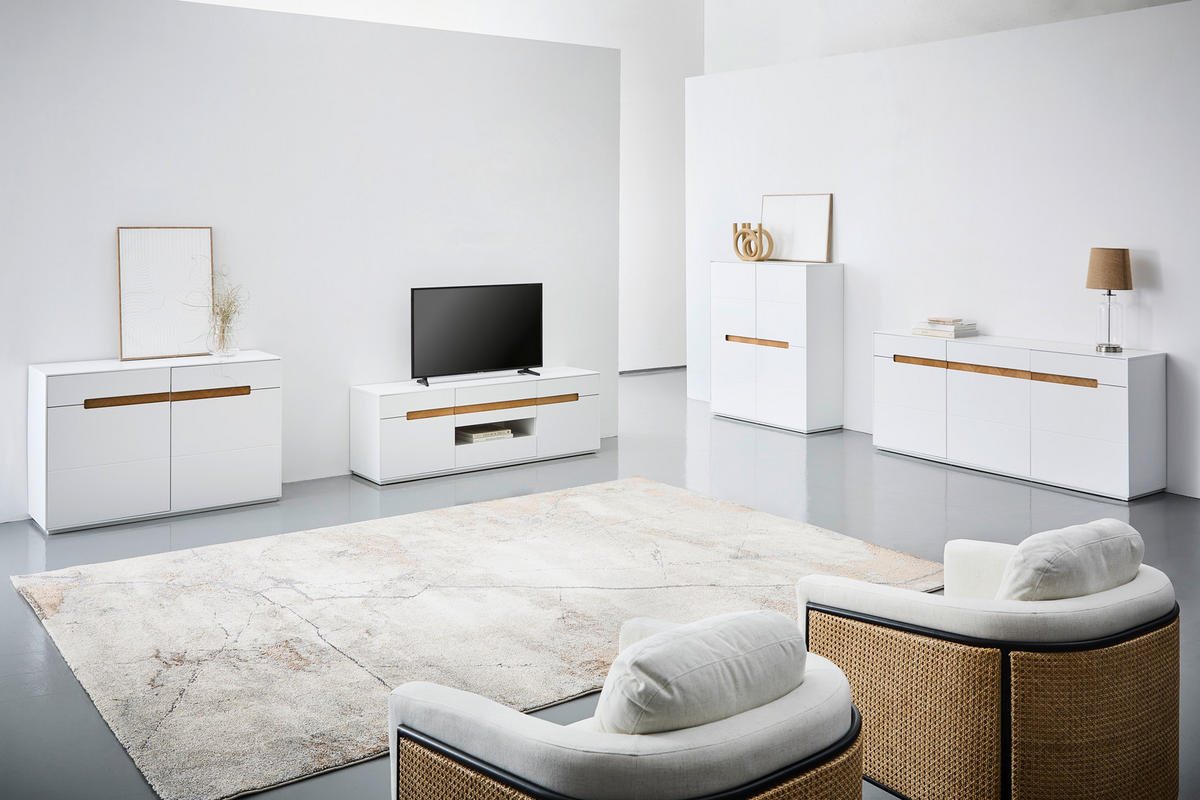 SIDEBOARD  in 120/82/40 cm  - Eichefarben/Weiß, Design, Holzwerkstoff (120/82/40cm) - MID.YOU
