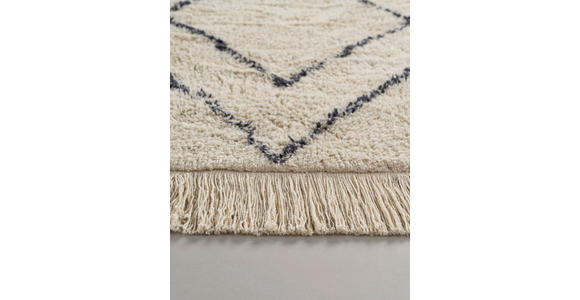 WEBTEPPICH 80/150 cm Alena Creme, Dunkelblau - Creme/Dunkelblau, Basics, Textil (80/150cm) - Novel