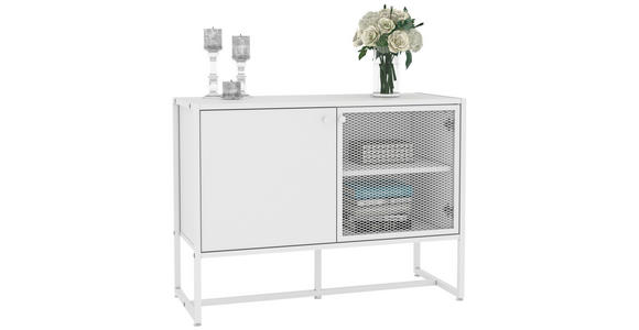 SIDEBOARD 100/75/41 cm in Weiß - Schwarz/Weiß, MODERN, Holzwerkstoff/Metall (100/75/41cm) - Novel