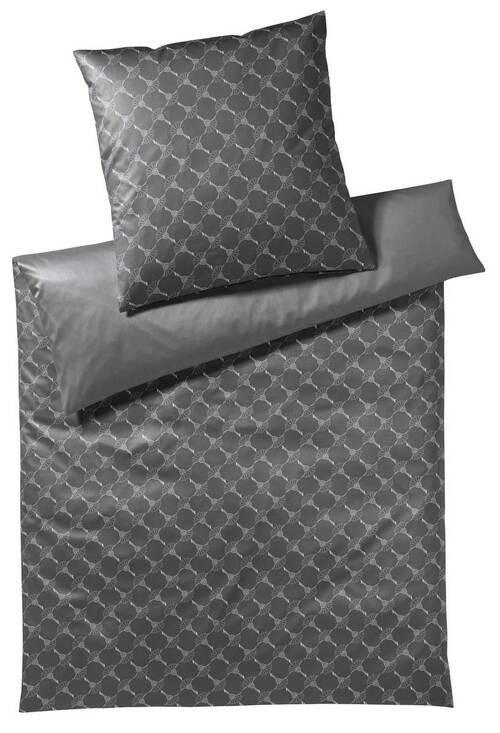 BETTWÄSCHESET Makosatin 160/210 cm  100 cm/65 cm  - Graphitfarben, Design, Naturmaterialien/Textil (160/210cm) - Joop!