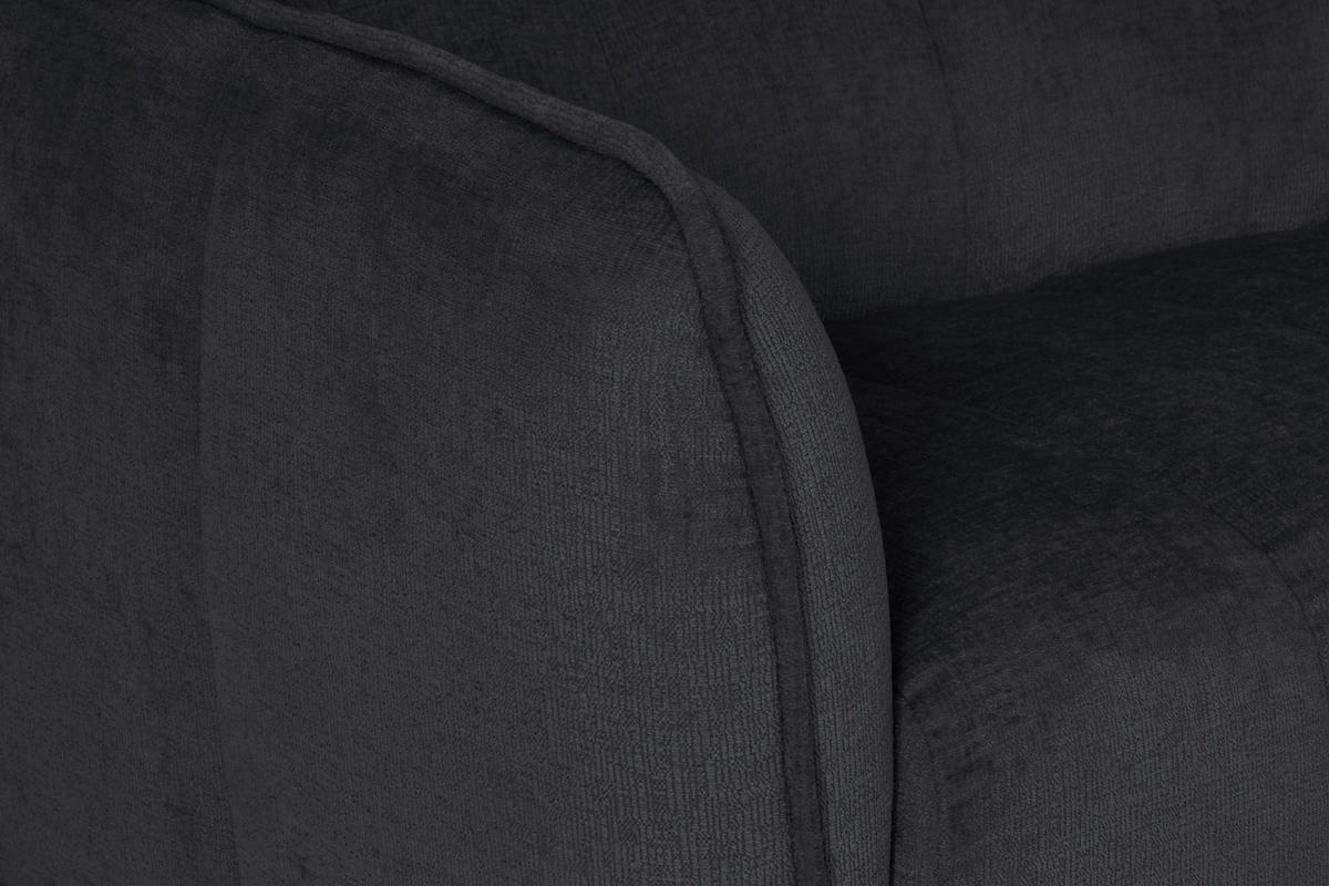 ECKSOFA LIVOLI in Chenille Grau  160/306 cm  - Schwarz/Grau, Design, Textil (160/306cm) - MID.YOU