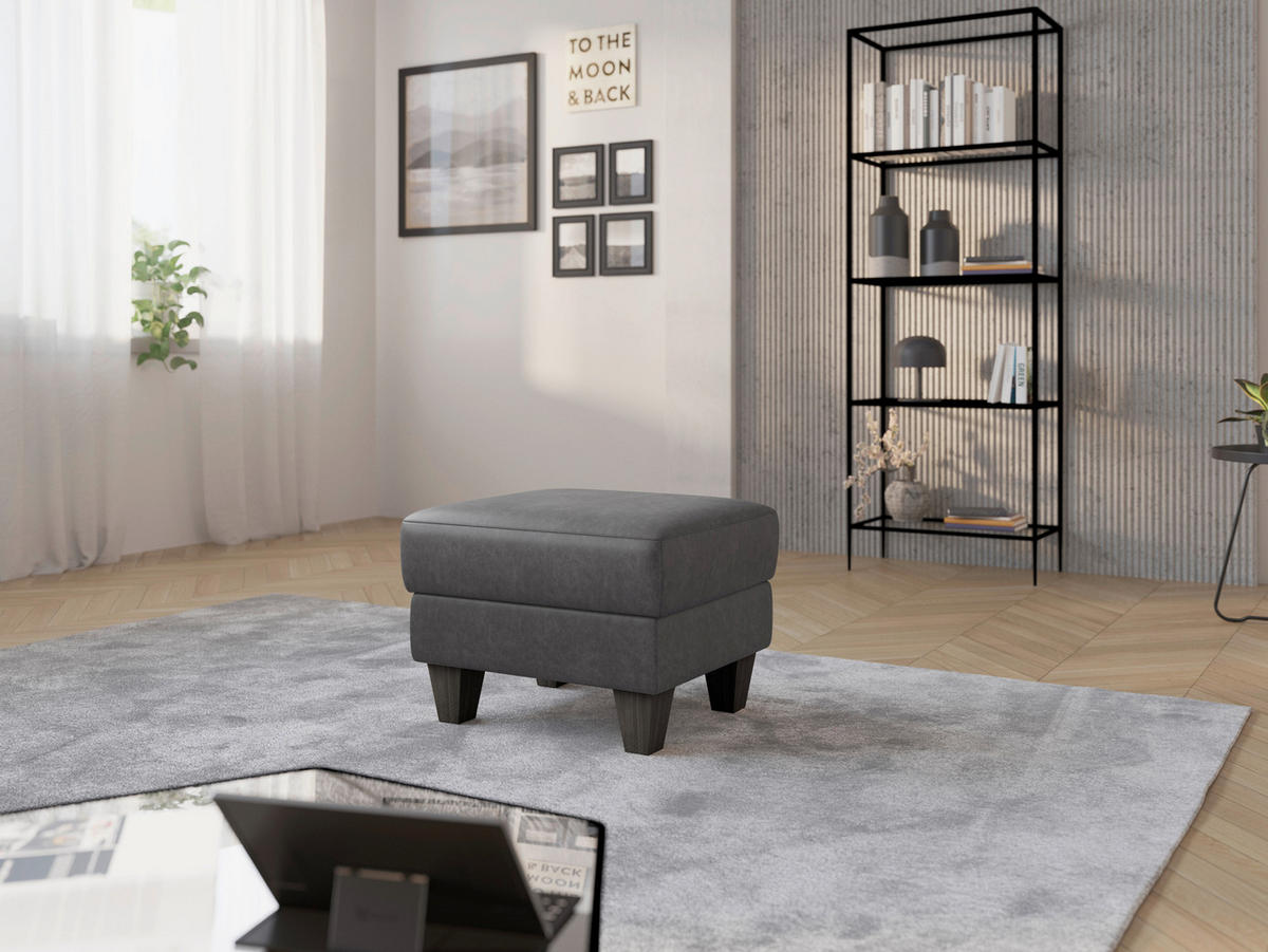HOCKER in Textil Anthrazit  - Wengefarben/Anthrazit, KONVENTIONELL, Holz/Textil (58/48/58cm) - Sit & More