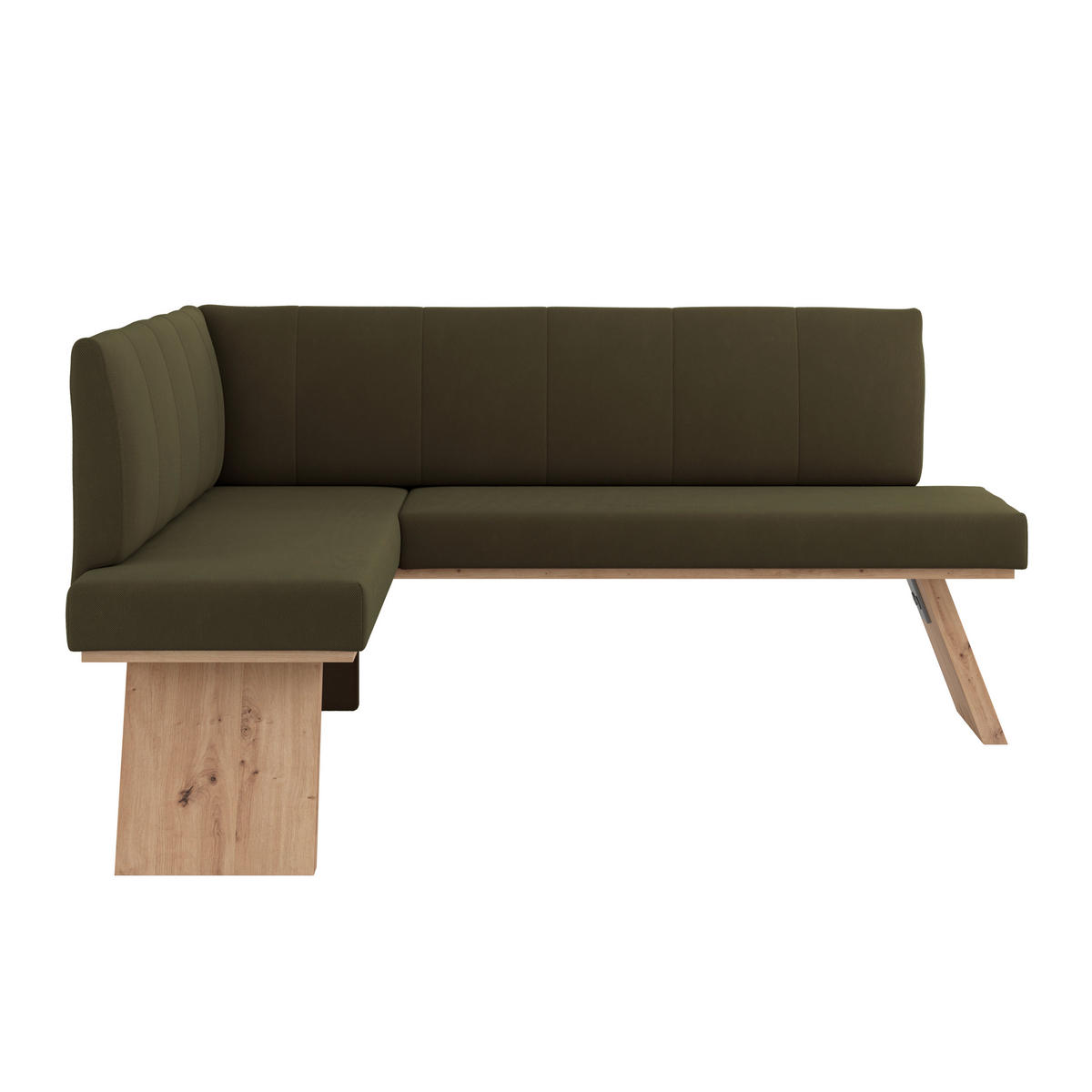 ECKBANK 150/185 cm Webstoff Grün   - Eichefarben/Grün, KONVENTIONELL, Textil (150/185cm) - Livetastic