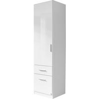 DREHTÜRENSCHRANK 47/197/54 cm 1-türig  - Weiß Hochglanz/Alufarben, KONVENTIONELL, Holzwerkstoff/Kunststoff (47/197/54cm) - Carryhome
