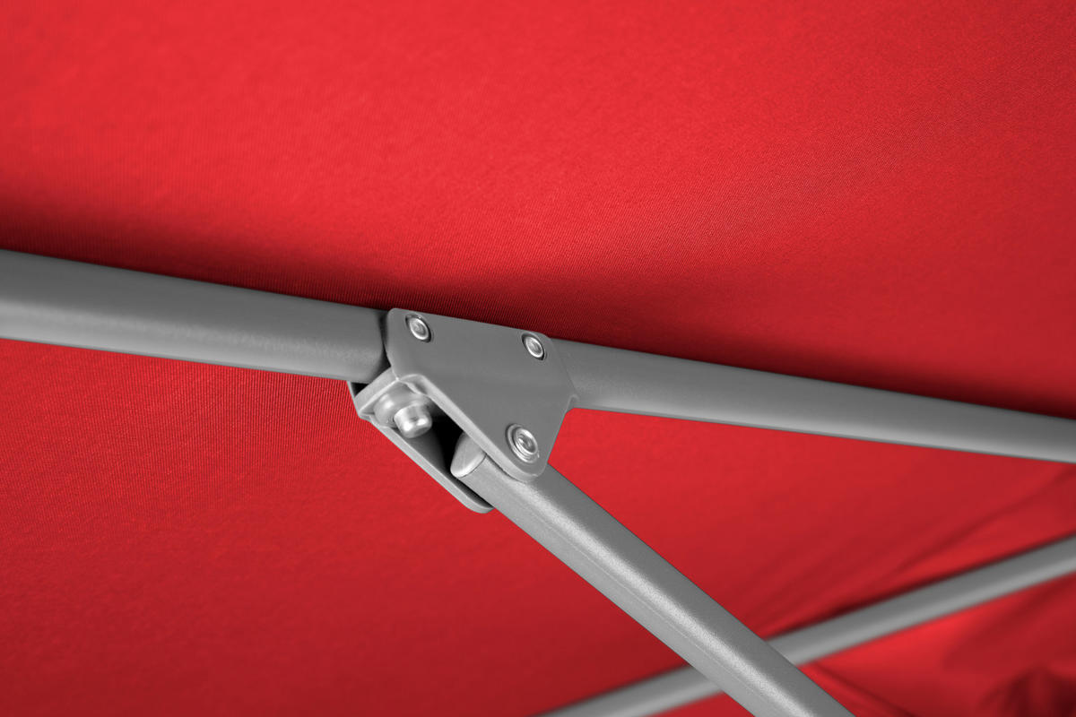 SONNENSCHIRM   - Silberfarben/Rot, Basics, Textil/Metall (200/250/300cm) - Schneider