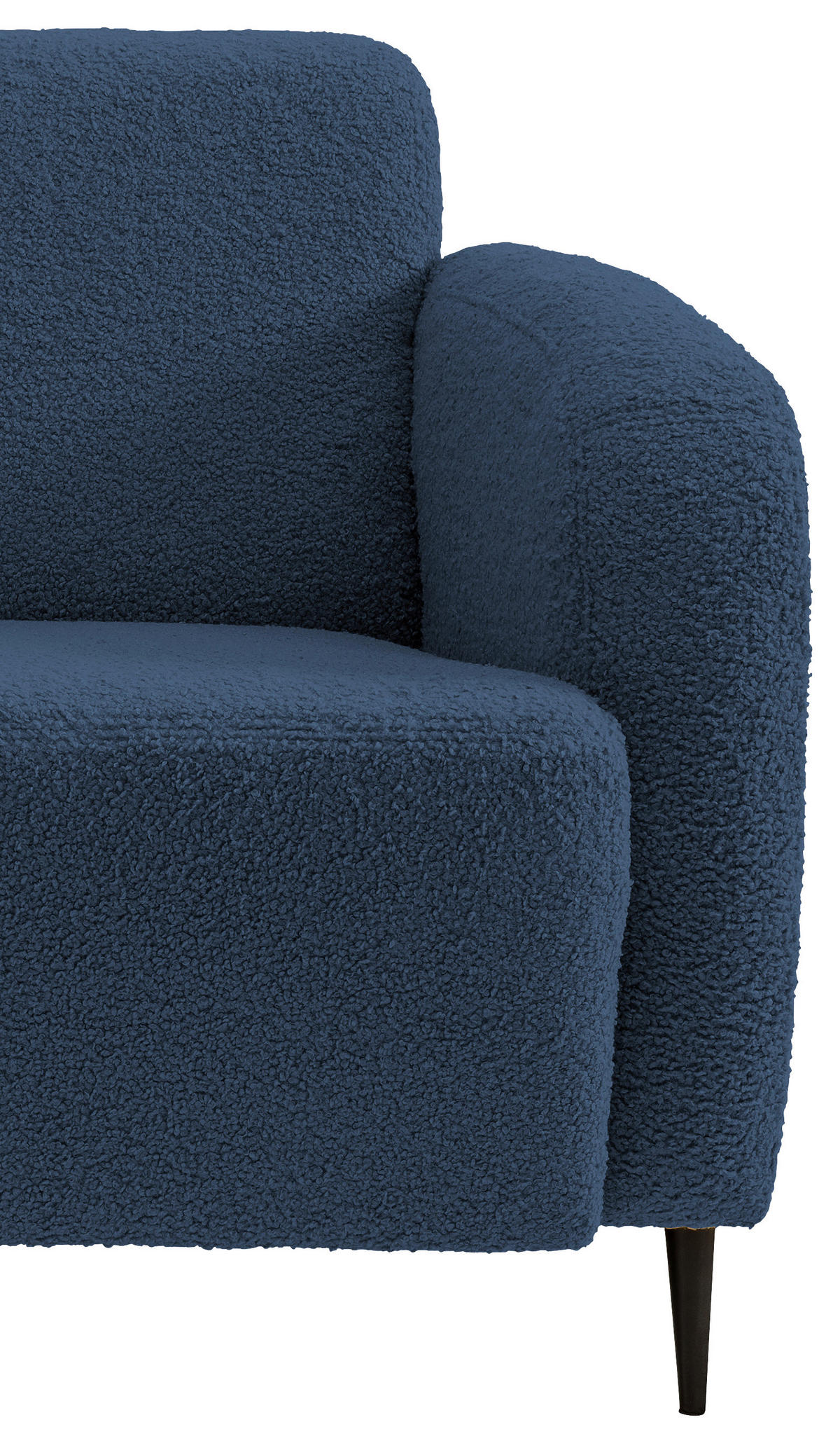 2-SITZER-SOFA in Teddystoff Blau  - Blau/Schwarz, Modern, Textil/Metall (140/76/90cm) - Livetastic