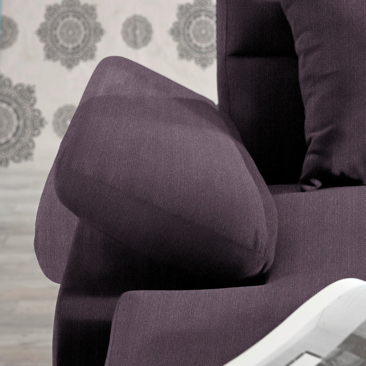 WOHNLANDSCHAFT in Webstoff Violett  - Dunkelbraun/Violett, Konventionell, Kunststoff/Textil (166/319/183cm) - Cantus