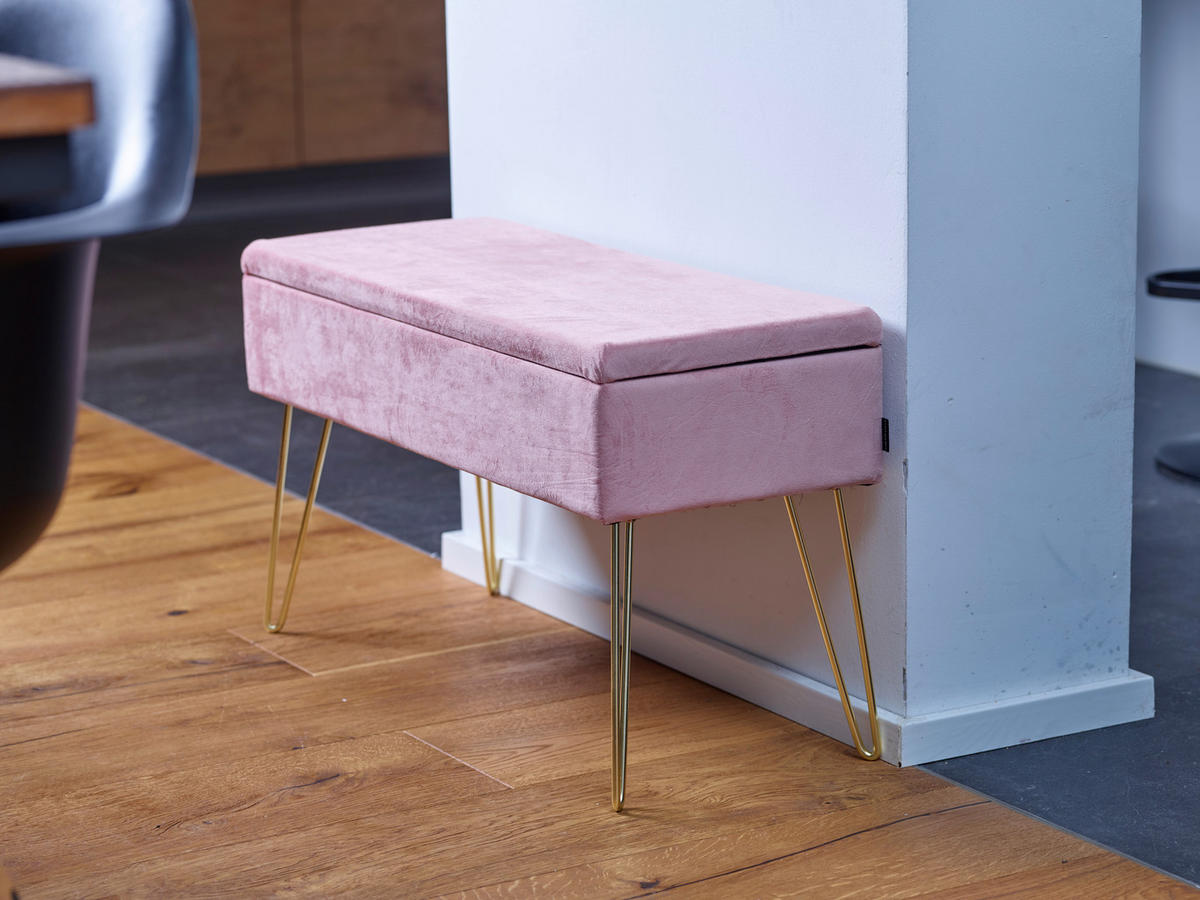 LAVICA S ÚLOŽNÝM PRIESTOROM, textil,  - zlatá, Design, kov/textil (75/42cm) - Echtwerk