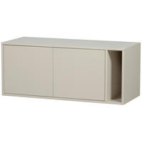 LOWBOARD Settle down 108/45/44 cm  stehend, spiegelbildliche Montage möglich  - Grau, Design, Holz (108/45/44cm) - Livetastic