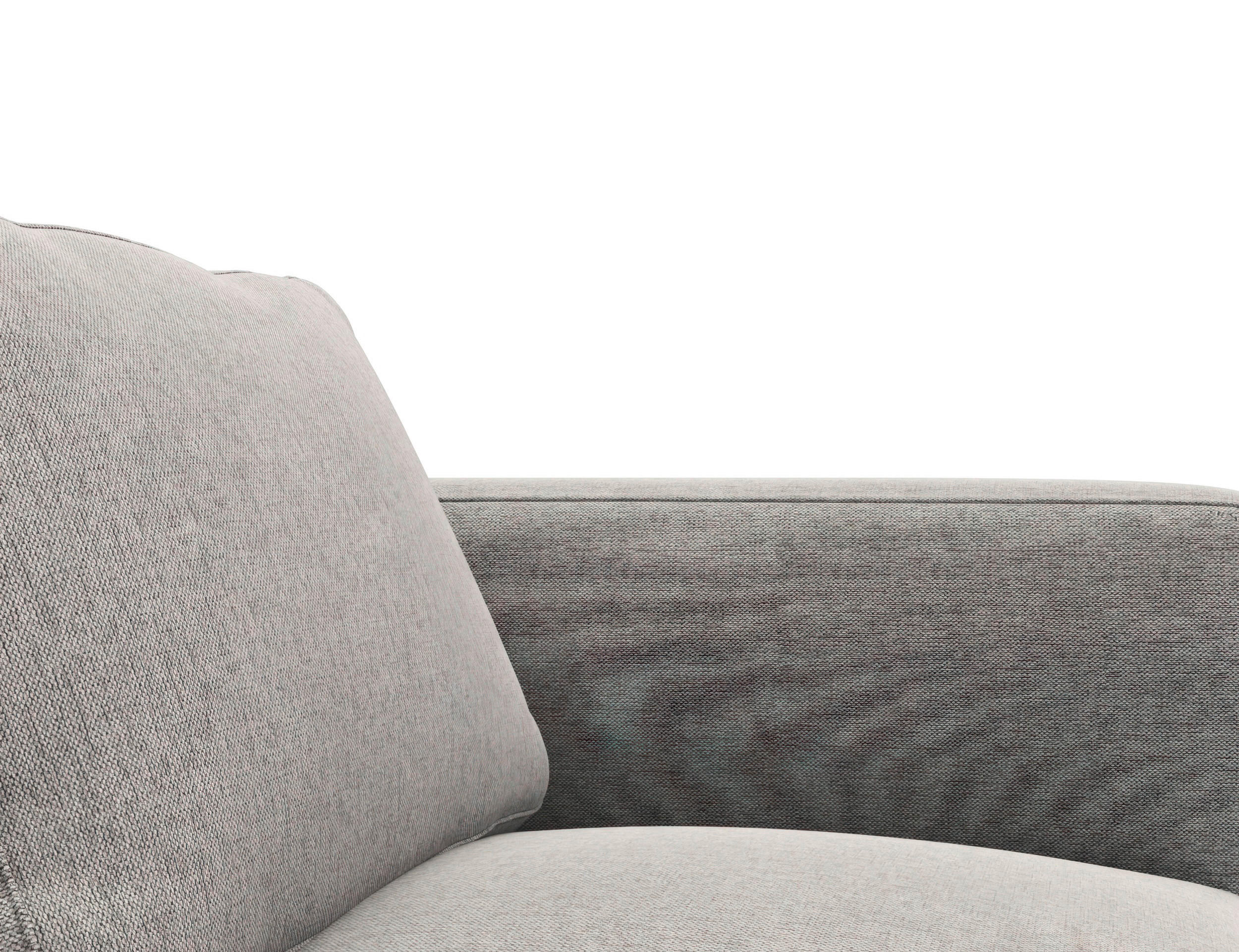 2,5-SITZER Webstoff, Flachgewebe Grau  - Schwarz/Grau, Design, Textil/Metall (180/80,5/87cm) - Livetastic