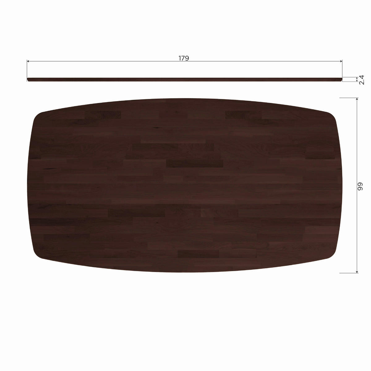 ESSTISCH Eiche oval Dunkelbraun  - Dunkelbraun, Design, Holz (180/100/74cm) - Livetastic