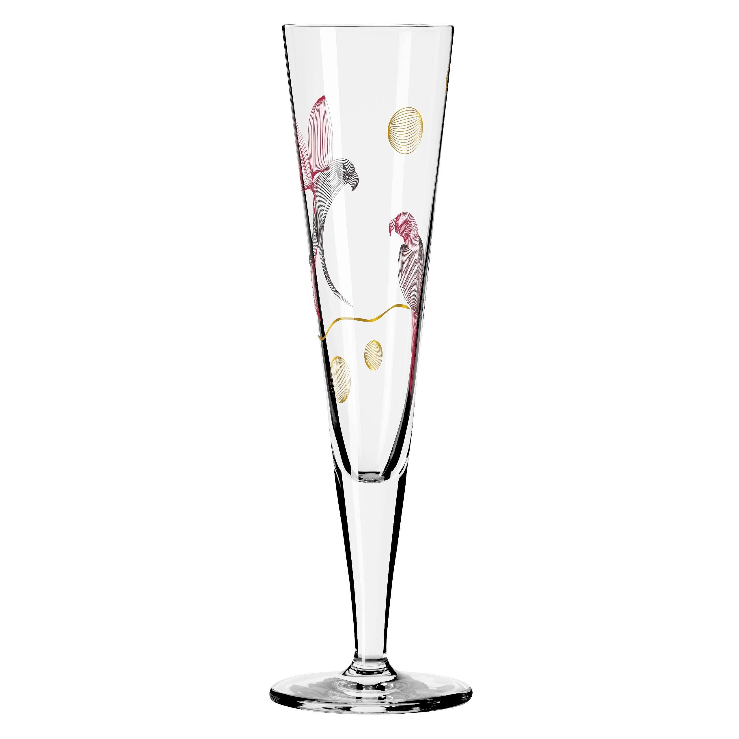 CHAMPAGNERGLAS 205 ml  - Rot/Goldfarben, LIFESTYLE, Glas (7,2/24cm) - Ritzenhoff