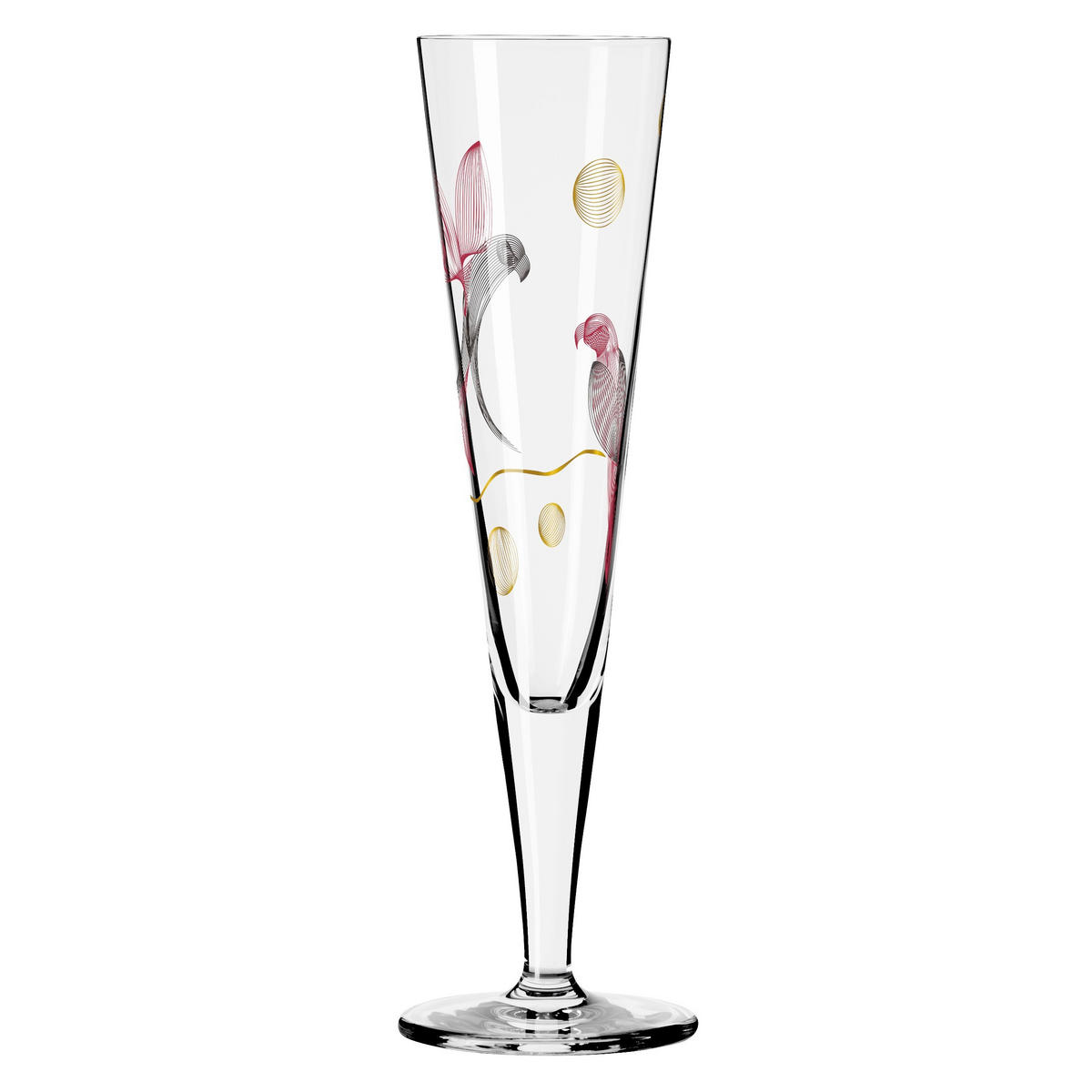 CHAMPAGNERGLAS 205 ml  - Rot/Goldfarben, LIFESTYLE, Glas (7,2/24cm) - Ritzenhoff