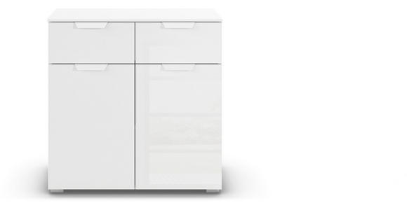 KOMMODE  in 80/81/42 cm  - Weiß, Design, Glas/Holzwerkstoff (80/81/42cm) - Carryhome