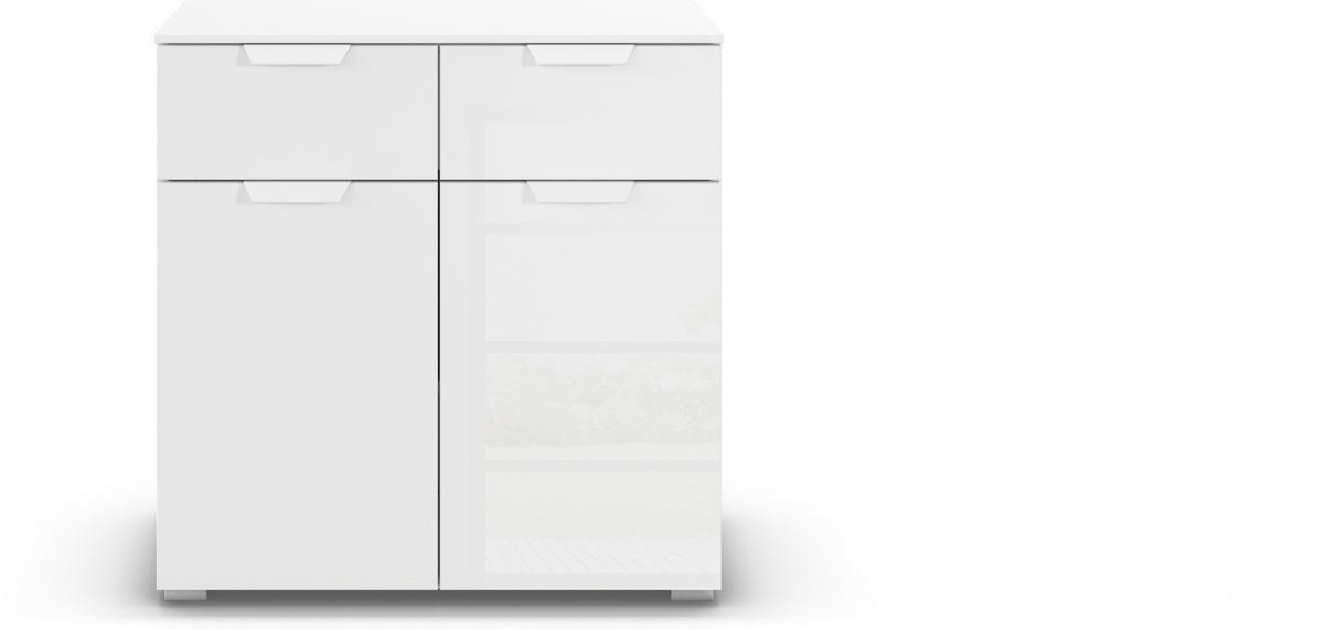 KOMMODE  in 80/81/42 cm  - Weiß, Design, Glas/Holzwerkstoff (80/81/42cm) - Carryhome