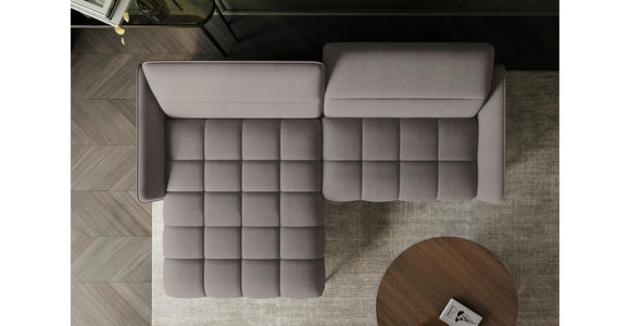 ECKSOFA Taupe Flachgewebe Rücken echt, Kopfteilverstellung, Sitztiefenverstellung  - Taupe/Schwarz, KONVENTIONELL, Textil/Metall (175/272cm) - Carryhome