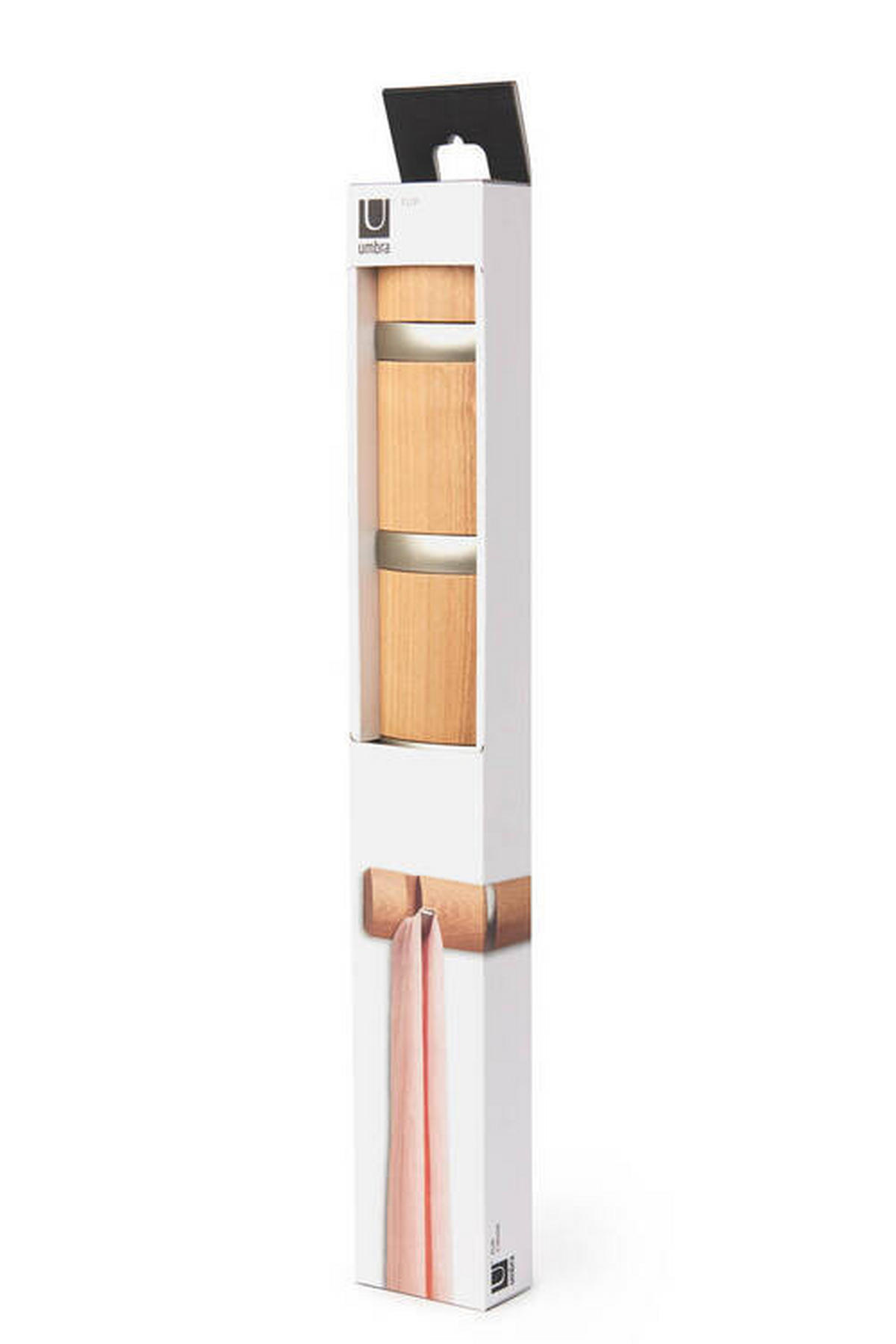 WANDGARDEROBE  in Esche Naturfarben, Nickelfarben  - Naturfarben/Nickelfarben, Basics, Holz/Metall (51/6/3cm) - Umbra
